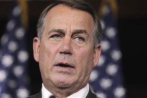 House Speaker John Boehner of Ohio speaks with reporters on Capitol Hill in Washington, Thursday, June 23, 2011.