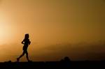 A runner competes in the 29th annual Grand Bara 15K race in the Grand Bara Desert, Djibouti.