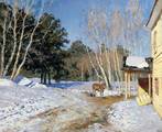 March, 1895, Levitan's work was a profound response to the lyrical charm of the Russian landscape. Levitan did not paint urban landscapes; with the exception of the View of Simonov Monastery (whereabouts unknown), mentioned by Nesterov, the city of Moscow appears only in the painting Illumination of the Kremlin.