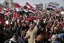 Egyptians gather in Tahrir Square to mark the one year anniversary of the uprising that ousted President Hosni Mubarak in Cairo, Egypt, Wednesday, Jan. 25, 2012.