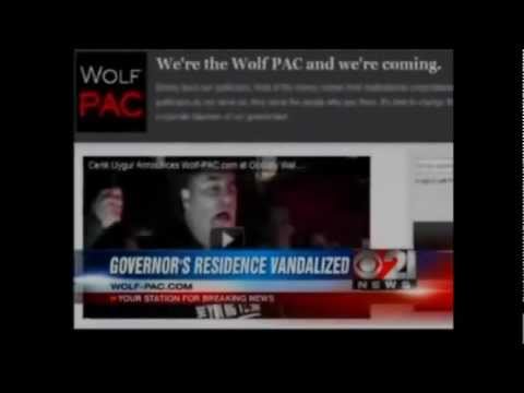 Wolf-PAC Graffiti on Governor's Mansion