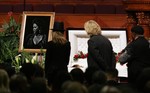 Friends, fans and family line for a final view in the funeral of singer Etta James, Saturday, Jan. 28, 2012, at Greater Bethany Community Church City of Refuge in Gardena, Calif.