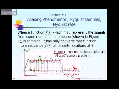 Lecture 10: DFT: Aliasing Phenomenon, Nyquist Sample/Rate Part 1 of 2