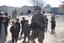 U.S. Army Pvt. 1st Class Tyler Jennings, a cannon crew member, assigned to Alpha Battery, 2nd Battalion, 377th Parachute Field Artillery Regiment, Task Force Spartan Steel, conducts security combat patrols in Khost province, Afghanistan, Jan. 25, 2012.