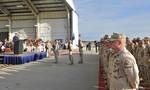 TAMPA, Fla. - Rear Admiral William D. Baumgartner, Seventh Coast Guard District Commander, welcomes Port Security Unit 307 home from an extended deployment to the Middle East, Jan. 23, 2012. While deployed, PSU 307 members provided harbor defense and security to ports, seaward approaches, and waterways within U.S. Central Command's area of responsibility and ensuring the free flow of personnel, equipment and commerce in the region. U.S. Coast Guard photo by Petty Officer 2nd Class Michael Anders