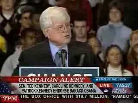 Ted Kennedy Endorses Barack Obama