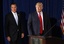 Republican presidential candidate, former Massachusetts Gov. Mitt Romney, and Donald Trump, arrive for a news in Las Vegas, Thursday, Feb. 2, 2012, where Trump endorsed Romney.