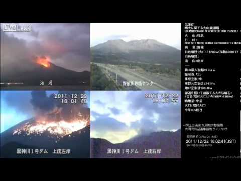 Amazing Video Sakurajima Eruptions Caught on Surveillance w/ Lightning (Kyūshū, Japan)