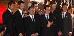 Karl Urban, Chris Pine, executive producer Bryan Burk, Zachary Quinto, director J. J. Abrams, Eric Bana, and John Cho at the Sydney Opera House premiere of the film on April 7, 2009.