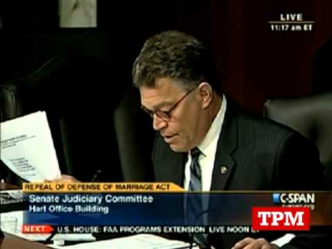 Franken Takes Down Anti-Gay Witness For Mischaracterizing Study