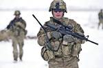 Spc. Robert Irwin, an infantryman of 2nd Platoon Dog Company, Task Force Gold Geronimo conducts a security patrol in the Paktya province, Jan. 30. TF Gold Geronimo is part of the Spartan Brigade.