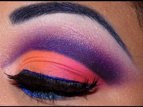 Orange, Red, and Purple Cut Crease