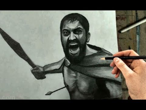 How to Draw Leonidas 300 Sparta Step by Step (Gerard Butler)