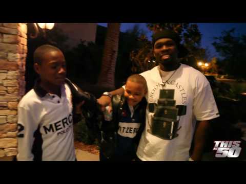 50 Cent At Floyd Mayweather's Big Boy Mansion with Rick Ross' son, Tia and Diddy in Las Vegas