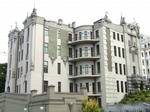 The Art Nouveau House with Chimeras, in the Pechersk neighborhood of Kiev, Ukraine. One of Kiev's widely recognized modern landmarks is the highly visible giant Mother Motherland statue made of titanium standing at the Museum of the Great Patriotic War on the Right bank of the Dnieper River