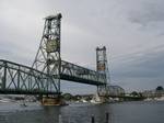 Memorial Bridge, looking toward Badger's Island. Badger's Island is located in the Piscataqua River at Kittery, Maine, directly opposite Portsmouth, New Hampshire.