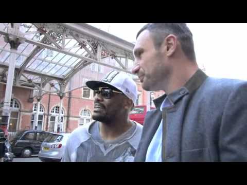 Vitali Klitschko v Dereck Chisora (with Robin Reliant) Head to Head Arrival / for iFILM LONDON