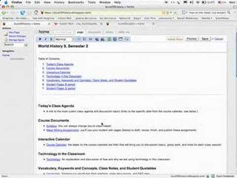 Intro to Class Wiki with Wikispaces 1