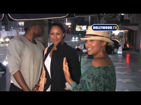 Tia Mowry And Tamera Mowry Talk To Cameras At Katsuya