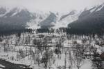 A view of snow covered village where three soldiers buried alive under snow avalanches at Sonmarg on Thursday 23, February 2012. At least 21 soldiers were buried under snow avalanches at two different places in the Jammu and Kashmir overnight.