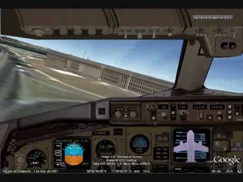 American Airlines Flight 77 Cockpit View Simulation at Pentagon