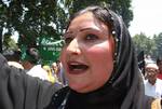 Supporters of mainstream political party Awami National conference During a protest rally in Srinagar on 15, July 2010. ANC took out this march today to protest the recent civilan killings by Indian police in Kashmir.