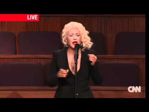 Christina Aguilera At Etta James Funeral