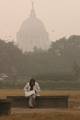 India oldman read news paper a foggy morning in Kolkata on Wednesday,21 January 2011 Thick fog across East India