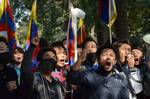 Tibetans during a mass protest to against Chinese rule after 24 self-immolations carryout in their homeland, New Delhi, the capital of India, 08th February, 2012.