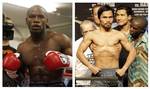 FILE - In this combination of file photos, U.S. boxer Floyd Mayweather Jr., left, prepares to spar at a gym in east London on May 22, 2009, and Manny Pacquiao, right, of the Philippines, weighs in for the junior welterweight boxing match against British boxer Ricky Hatton, May 1, 2009, in Las Vegas. The March 13 , 2010 megafight between Manny Pacquiao and Floyd Mayweather Jr. has been thrown into jeopardy. Mayweather's camp is demanding the fighters submit to Olympic-type drug testing in the wee