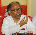 India Political Party CPI(M) Leader Gautom Deb meet the press during the General Strike called by Eleven Central Trade Unions against the anti people economic polices of the Union Goverment at Kolkata on Tuesday 28 February 2012 in Eastern India City