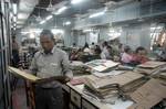 India Goverment Employee work at Writers Building during the General Strike called by Eleven Central Trade Unions against the anti people economic polices of the Union Goverment at Kolkata on Tuesday 28 February 2012 in Eastern India City