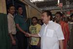 India West Bengal Transports Minister Madan Mitra meet the Train Passenger at Sealdha Station during the General Strike called by Eleven Central Trade Unions against the anti people economic polices of the Union Goverment at Kolkata on Tuesday 28 February 2012 in Eastern India City