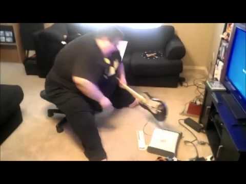 Fat Guy Destroys His Xbox!