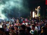 Crowds of faithful praying for good luck in the New Year at Lungshan Temple, in Taipei City's Wanhua District.