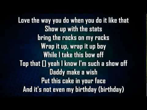 Rihanna Ft. Chris Brown - Birthday Cake (Remix) + Lyrics on screen