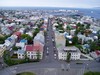 Central Reykjavík seen from Hallgrímskirkja. Reykjavík (Icelandic pronunciation: [ˈreiːkʲaviːk](Speaker Icon.svg listen)) is the capital and largest city of Iceland. Its latitude at 64°08' N makes it the world's most northern capital of a sovereign state. It is located in southwestern Iceland, on the southern shore of Faxaflói Bay.