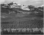 Long's Peak from Road, photographed in 1941 by Ansel Adams. The hike from the trailhead to the summit is 8 miles (13 km) each way.