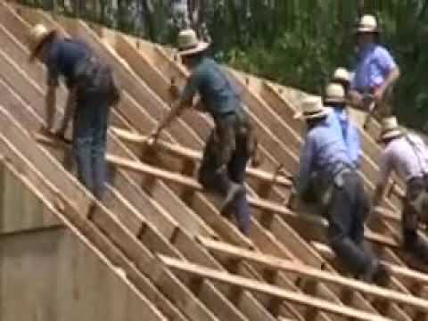 Mennonite barn raising