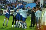 FC Porto´s soccer players celebrate after beating Penafiel during their Portuguese League soccer match at the 25 de Abril Stadium, Penafiel, northern Portugal, Saturday, April 22, 2006. Porto won 1-0 and clinched their 21st Portuguese Champion&acu