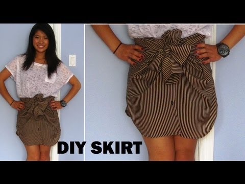 DIY: Long Sleeve Shirts into Skirts (No Sewing)