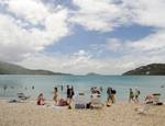 View from the beach Magens Bay at St. Thomas, was previously owned by Arthur Fairchild, who gave most of it as a gift to the Municipality of St. Thomas and St. John in 1943 for use as a public park.