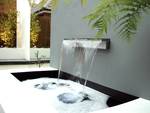 Contemporary water feature. The contemporary style garden has gained popularity in the UK in the last 10 years.