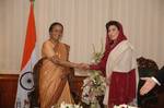 The Speaker, Lok Sabha, Smt. Meira Kumar meeting the Speaker, National Assembly of Pakistan, Dr. Fehmida Mirza at the National Assembly of Pakistan, Islamabad on February 21, 2012.