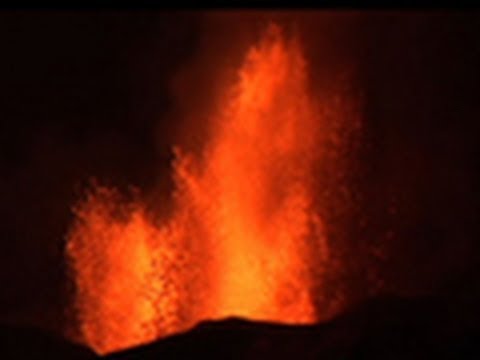 Volcano Erupts: Lava Rivers Flow