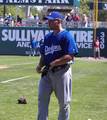 Los Angeles Dodgers catcher Russell Martin before a Dodgers/Boston Red Sox spring training game at City of Palms Park in Fort Myers, Florida, 5 March 2007