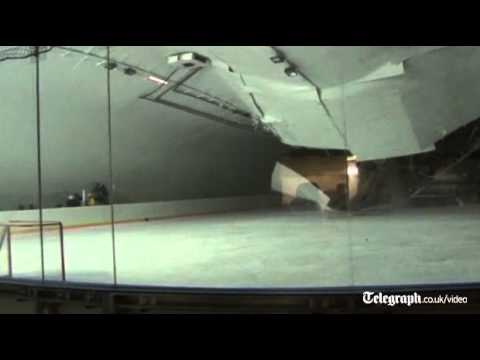 Roof collapses on ice hockey rink as players train in Slovakia