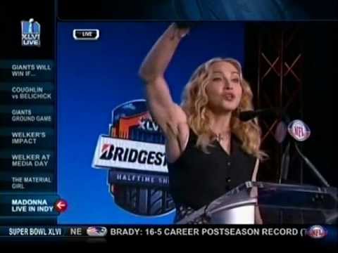 Madonna Super Bowl XLVI Press Conference 2012 - Salsa Dance At The End