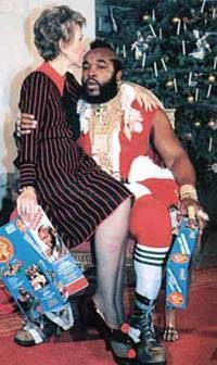 Nancy lap-dancing with Mr. T at Xmas