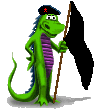 Anarchist Alligator with Black Flag